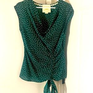 Anthropologie Maeve Silky vivid green top